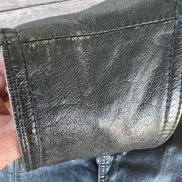 VTG 80s CHIA Distressed Leather Biker Vest Harley Davidson Eagle Patch Korea Med - Picture 15 of 16